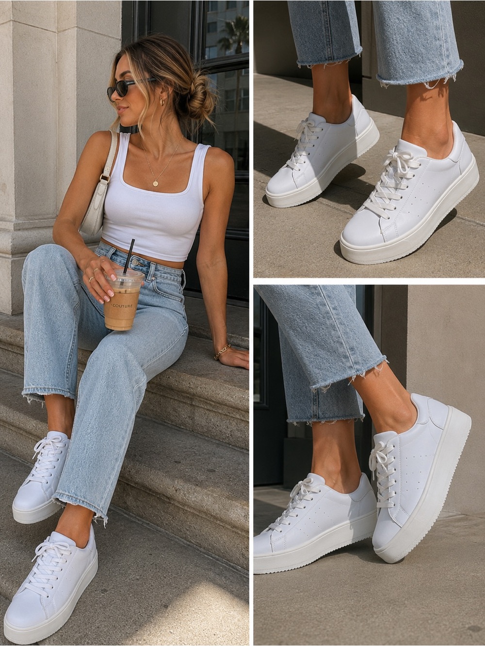 J. Adams Hero White Platform Sneakers – Women’s Size 9